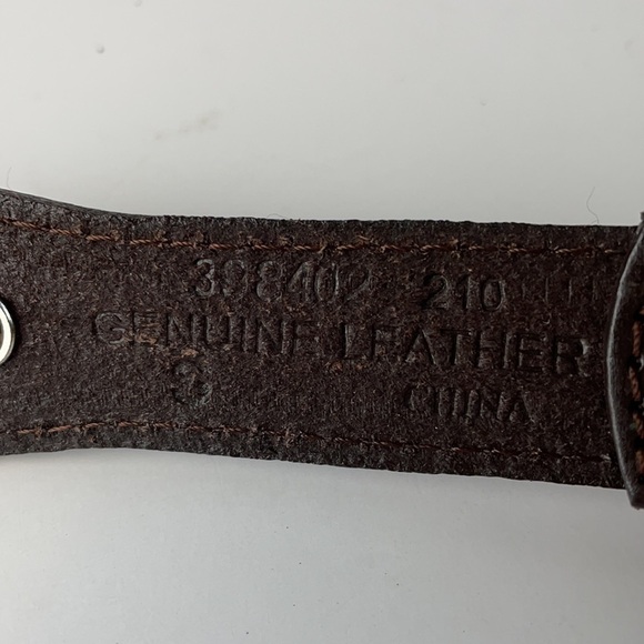Silver and Brown Genuine Leather Women's Belt - Picture 5 of 16